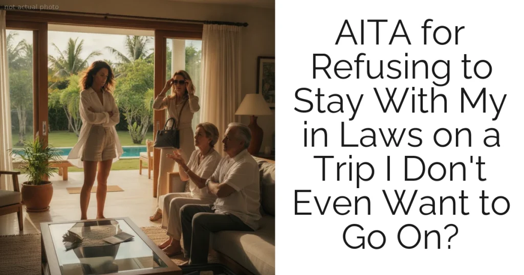 AITA for Refusing to Stay With My in Laws on a Trip I Don't Even Want to Go On?