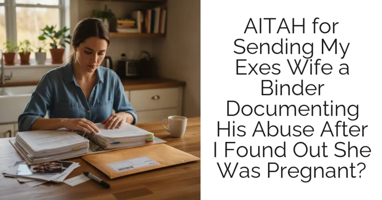AITAH for Sending My Exes Wife a Binder Documenting His Abuse After I Found Out She Was Pregnant?