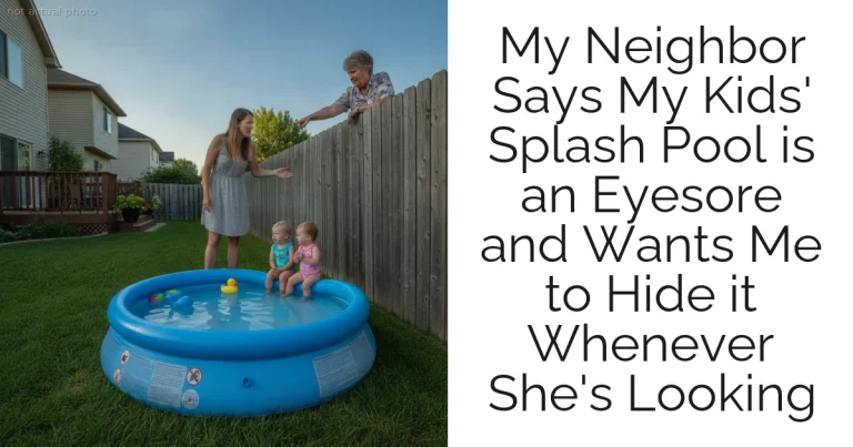 My Neighbor Says My Kids' Splash Pool is an Eyesore and Wants Me to Hide it Whenever She's Looking