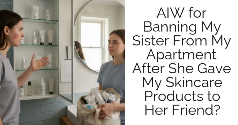 AIW for Banning My Sister From My Apartment After She Gave My Skincare Products to Her Friend?