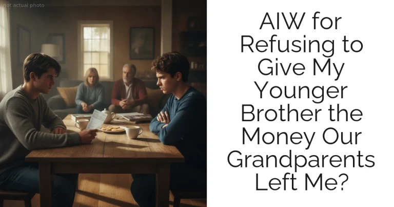 AIW for Refusing to Give My Younger Brother the Money Our Grandparents Left Me?