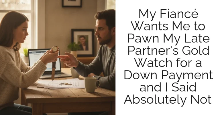 My Fiancé Wants Me to Pawn My Late Partner's Gold Watch for a Down Payment and I Said Absolutely Not