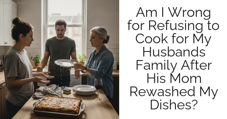 Am I Wrong for Refusing to Cook for My Husbands Family After His Mom Rewashed My Dishes?