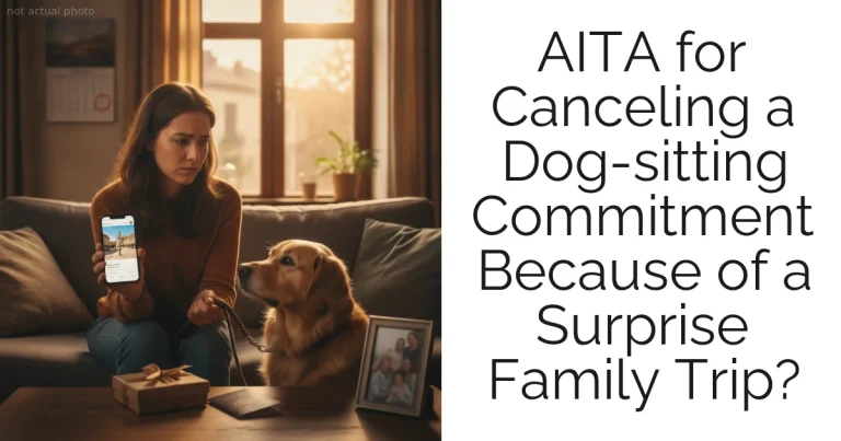 AITA for Canceling a Dog-sitting Commitment Because of a Surprise Family Trip?