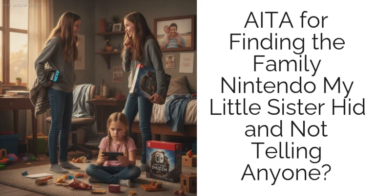 AITA for Finding the Family Nintendo My Little Sister Hid and Not Telling Anyone?