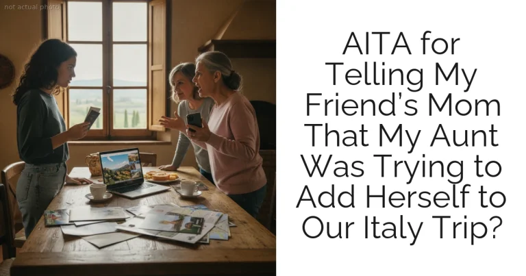 AITA for Telling My Friend’s Mom That My Aunt Was Trying to Add Herself to Our Italy Trip?