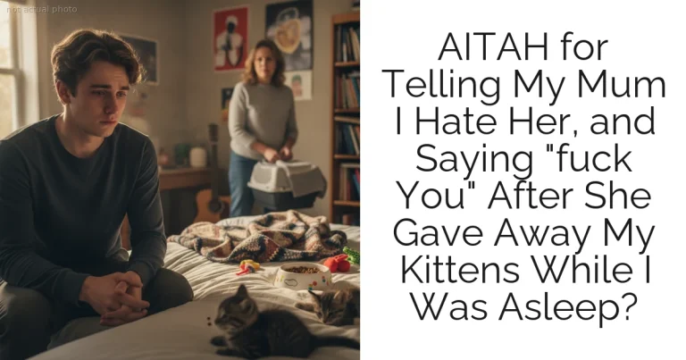 AITAH for Telling My Mum I Hate Her, and Saying "fuck You" After She Gave Away My Kittens While I Was Asleep?