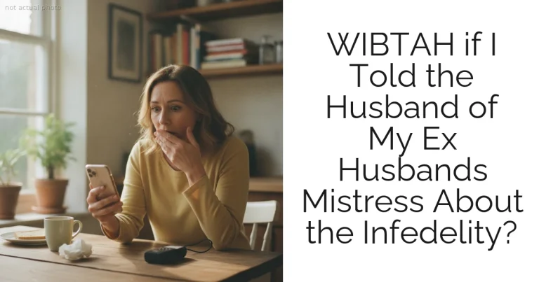 WIBTAH if I Told the Husband of My Ex Husbands Mistress About the Infedelity?