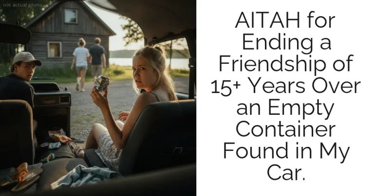 AITAH for Ending a Friendship of 15+ Years Over an Empty Container Found in My Car.
