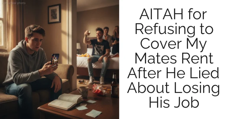 AITAH for Refusing to Cover My Mates Rent After He Lied About Losing His Job