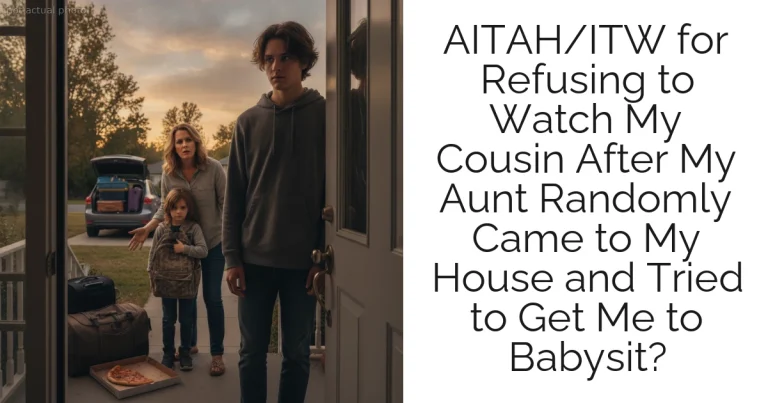 AITAH/ITW for Refusing to Watch My Cousin After My Aunt Randomly Came to My House and Tried to Get Me to Babysit?