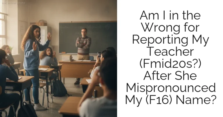 Am I in the Wrong for Reporting My Teacher (Fmid20s?) After She Mispronounced My (F16) Name?
