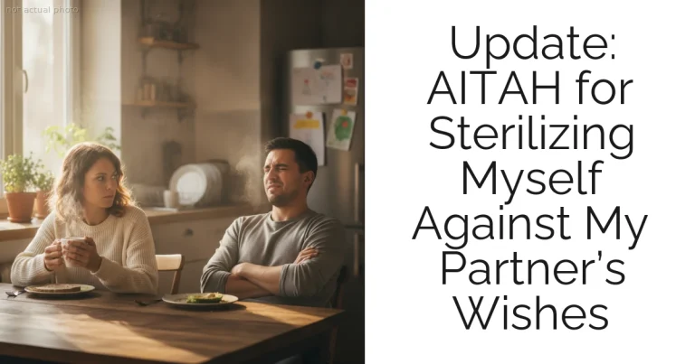 Update: AITAH for Sterilizing Myself Against My Partner’s Wishes