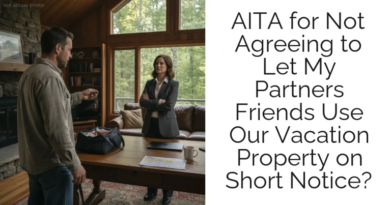 AITA for Not Agreeing to Let My Partners Friends Use Our Vacation Property on Short Notice?