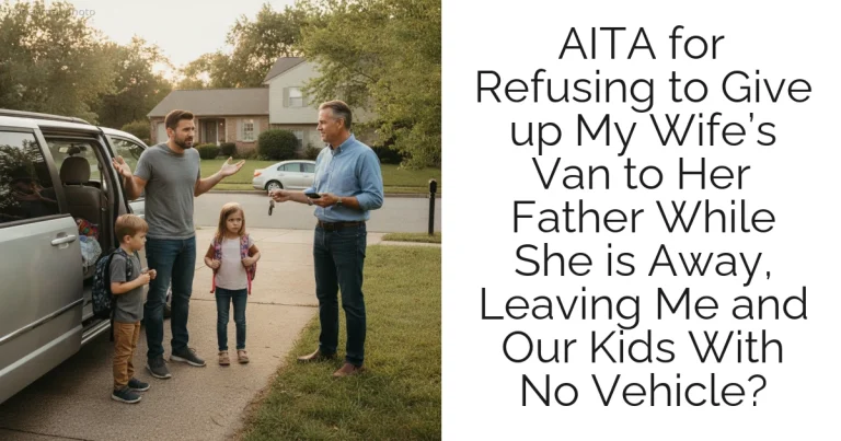 AITA for Refusing to Give up My Wife’s Van to Her Father While She is Away, Leaving Me and Our Kids With No Vehicle?