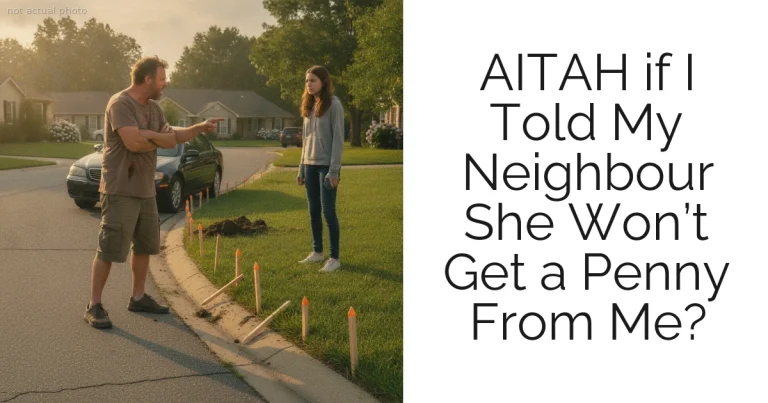 AITAH if I Told My Neighbour She Won’t Get a Penny From Me?