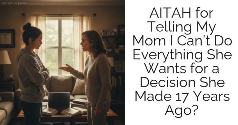 AITAH for Telling My Mom I Can’t Do Everything She Wants for a Decision She Made 17 Years Ago?