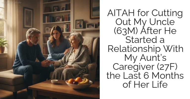 AITAH for Cutting Out My Uncle (63M) After He Started a Relationship With My Aunt’s Caregiver (27F) the Last 6 Months of Her Life