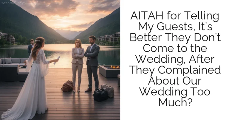 AITAH for Telling My Guests, It’s Better They Don’t Come to the Wedding, After They Complained About Our Wedding Too Much?