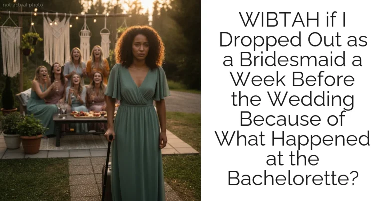 WIBTAH if I Dropped Out as a Bridesmaid a Week Before the Wedding Because of What Happened at the Bachelorette?