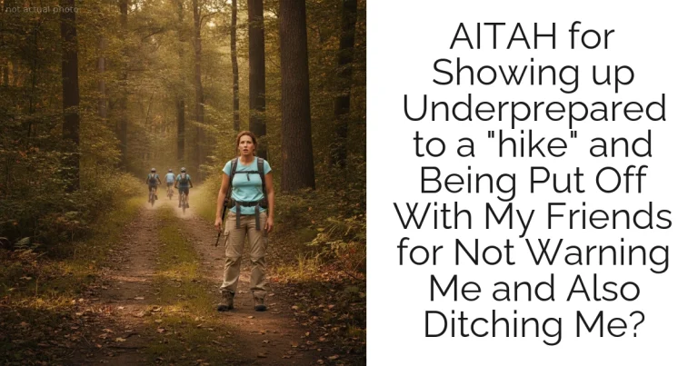 AITAH for Showing up Underprepared to a "hike" and Being Put Off With My Friends for Not Warning Me and Also Ditching Me?