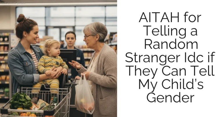 AITAH for Telling a Random Stranger Idc if They Can Tell My Child’s Gender