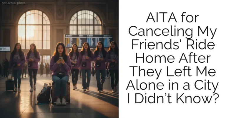AITA for Canceling My Friends‘ Ride Home After They Left Me Alone in a City I Didn’t Know?