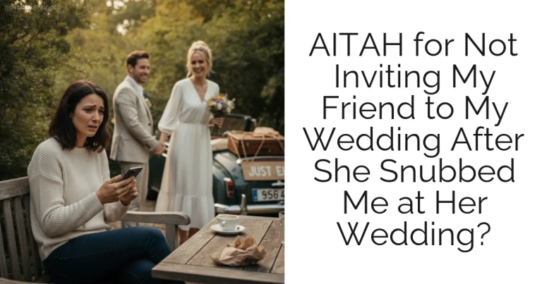 AITAH for Not Inviting My Friend to My Wedding After She Snubbed Me at Her Wedding?