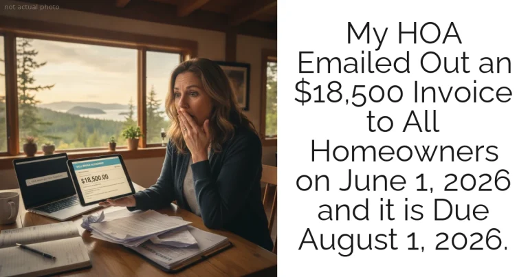 My HOA Emailed Out an $18,500 Invoice to All Homeowners on June 1, 2026 and it is Due August 1, 2026.