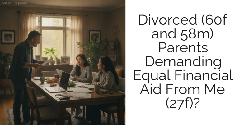Divorced (60f and 58m) Parents Demanding Equal Financial Aid From Me (27f)?