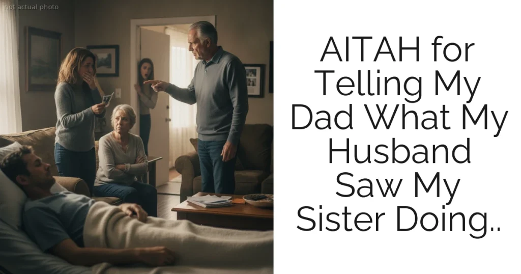 AITAH for Telling My Dad What My Husband Saw My Sister Doing..