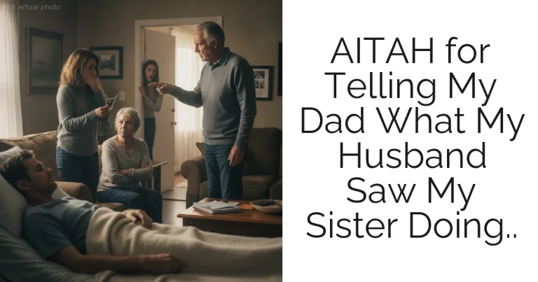 AITAH for Telling My Dad What My Husband Saw My Sister Doing..