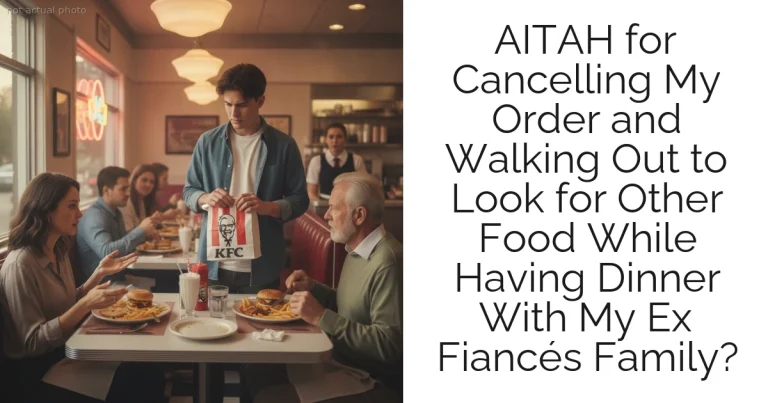 AITAH for Cancelling My Order and Walking Out to Look for Other Food While Having Dinner With My Ex Fiancés Family?