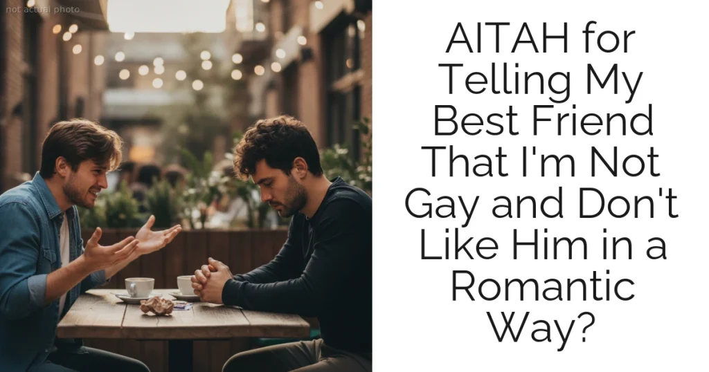 AITAH for Telling My Best Friend That I'm Not Gay and Don't Like Him in a Romantic Way?