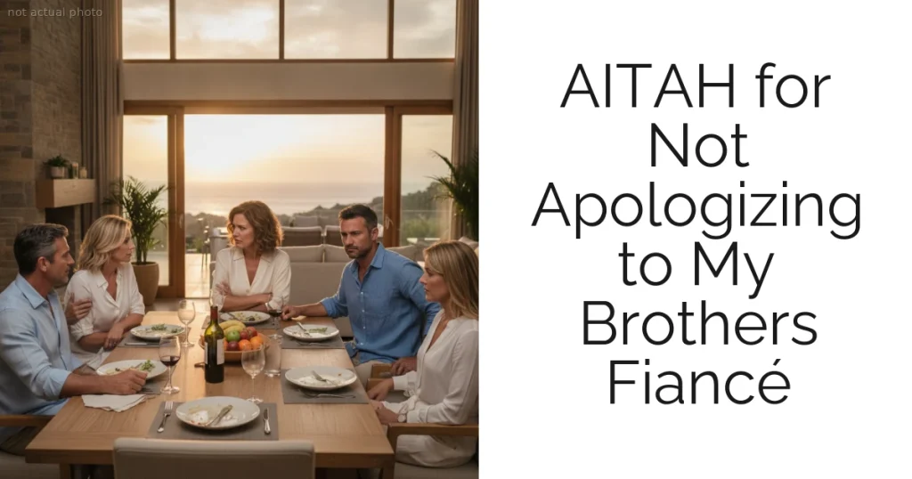 AITAH for Not Apologizing to My Brothers Fiancé