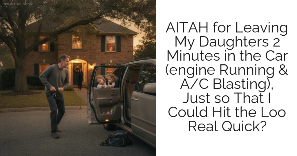 AITAH for Leaving My Daughters 2 Minutes in the Car (engine Running & A/C Blasting), Just so That I Could Hit the Loo Real Quick?