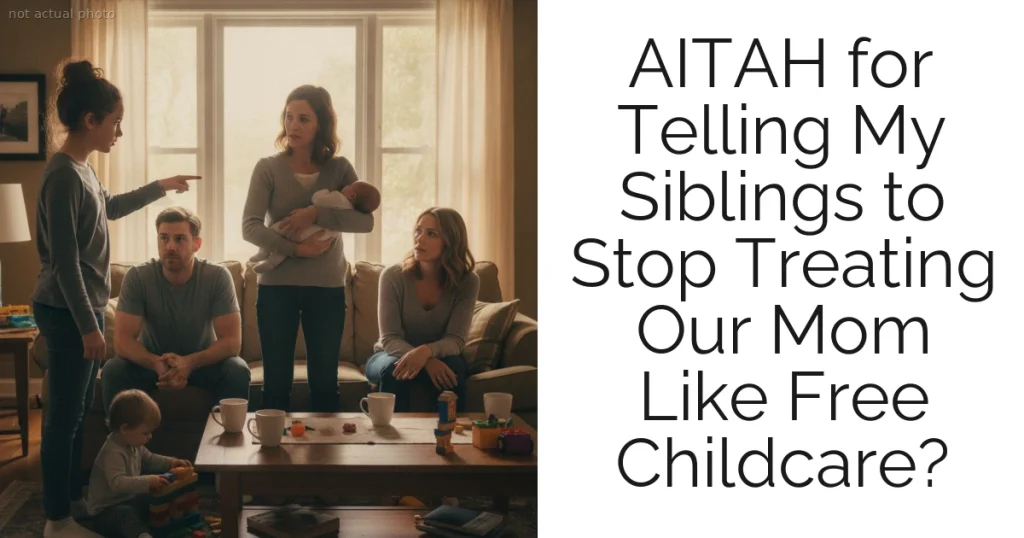 AITAH for Telling My Siblings to Stop Treating Our Mom Like Free Childcare?