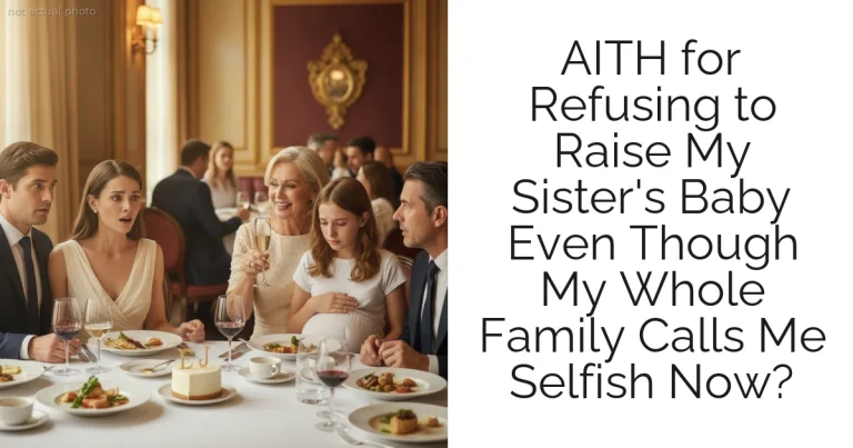 AITH for Refusing to Raise My Sister's Baby Even Though My Whole Family Calls Me Selfish Now?