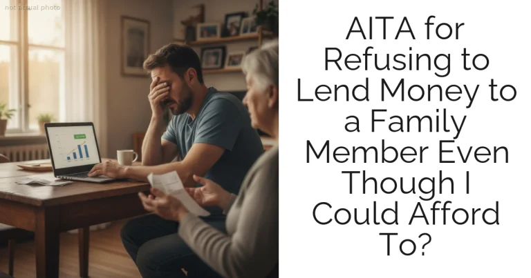 AITA for Refusing to Lend Money to a Family Member Even Though I Could Afford To?