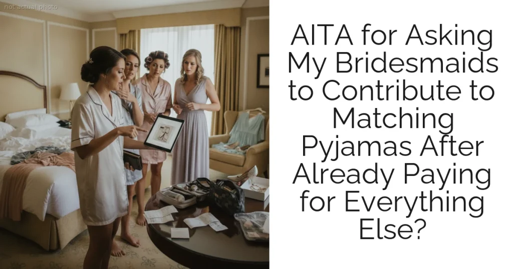 AITA for Asking My Bridesmaids to Contribute to Matching Pyjamas After Already Paying for Everything Else?