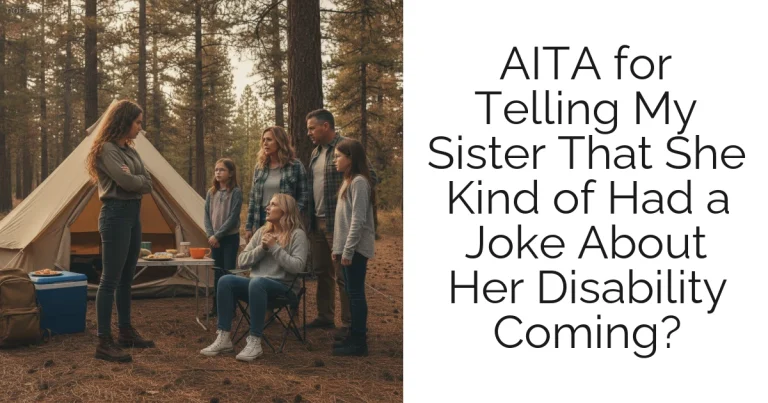 AITA for Telling My Sister That She Kind of Had a Joke About Her Disability Coming?