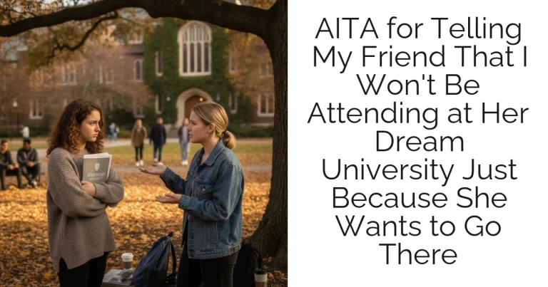 AITA for Telling My Friend That I Won't Be Attending at Her Dream University Just Because She Wants to Go There