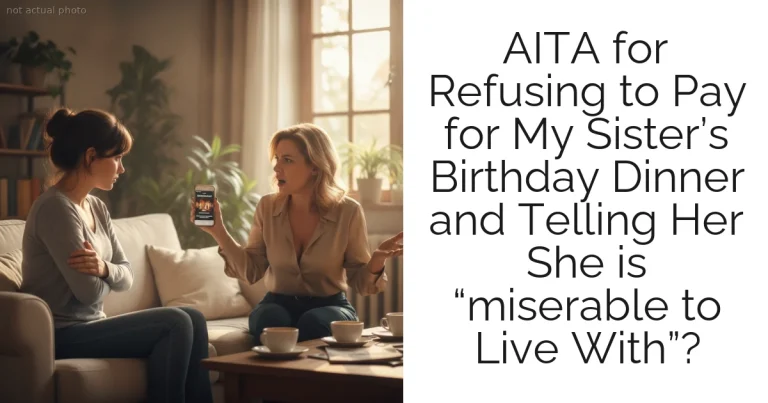 AITA for Refusing to Pay for My Sister’s Birthday Dinner and Telling Her She is “miserable to Live With”?
