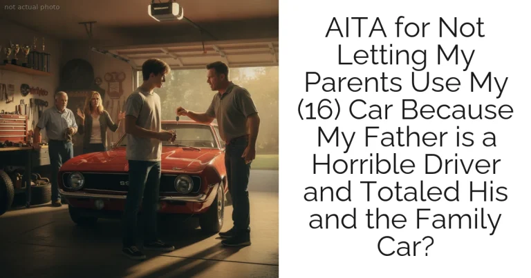 AITA for Not Letting My Parents Use My (16) Car Because My Father is a Horrible Driver and Totaled His and the Family Car?