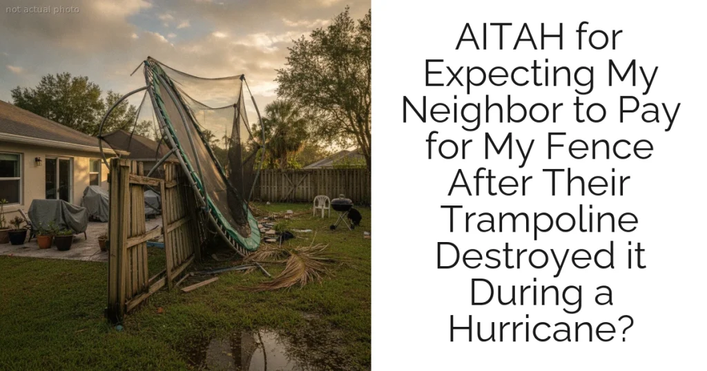 AITAH for Expecting My Neighbor to Pay for My Fence After Their Trampoline Destroyed it During a Hurricane?
