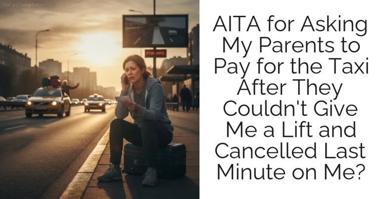 AITA for Asking My Parents to Pay for the Taxi After They Couldn't Give Me a Lift and Cancelled Last Minute on Me?