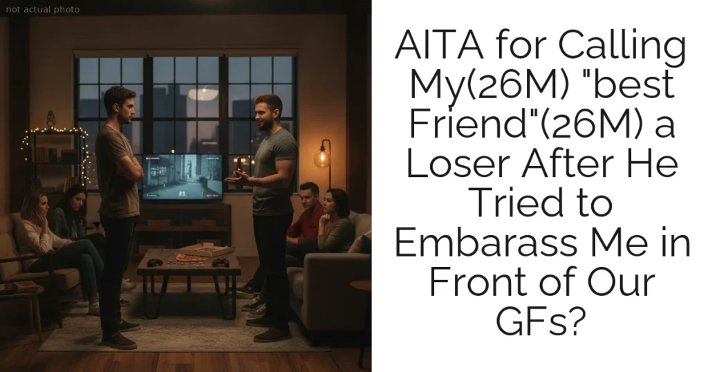 AITA for Calling My(26M) "best Friend"(26M) a Loser After He Tried to Embarass Me in Front of Our GFs?