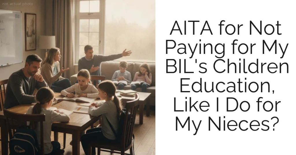 AITA for Not Paying for My BIL's Children Education, Like I Do for My Nieces?