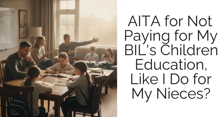 AITA for Not Paying for My BIL's Children Education, Like I Do for My Nieces?