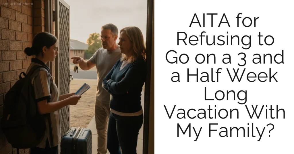 AITA for Refusing to Go on a 3 and a Half Week Long Vacation With My Family?